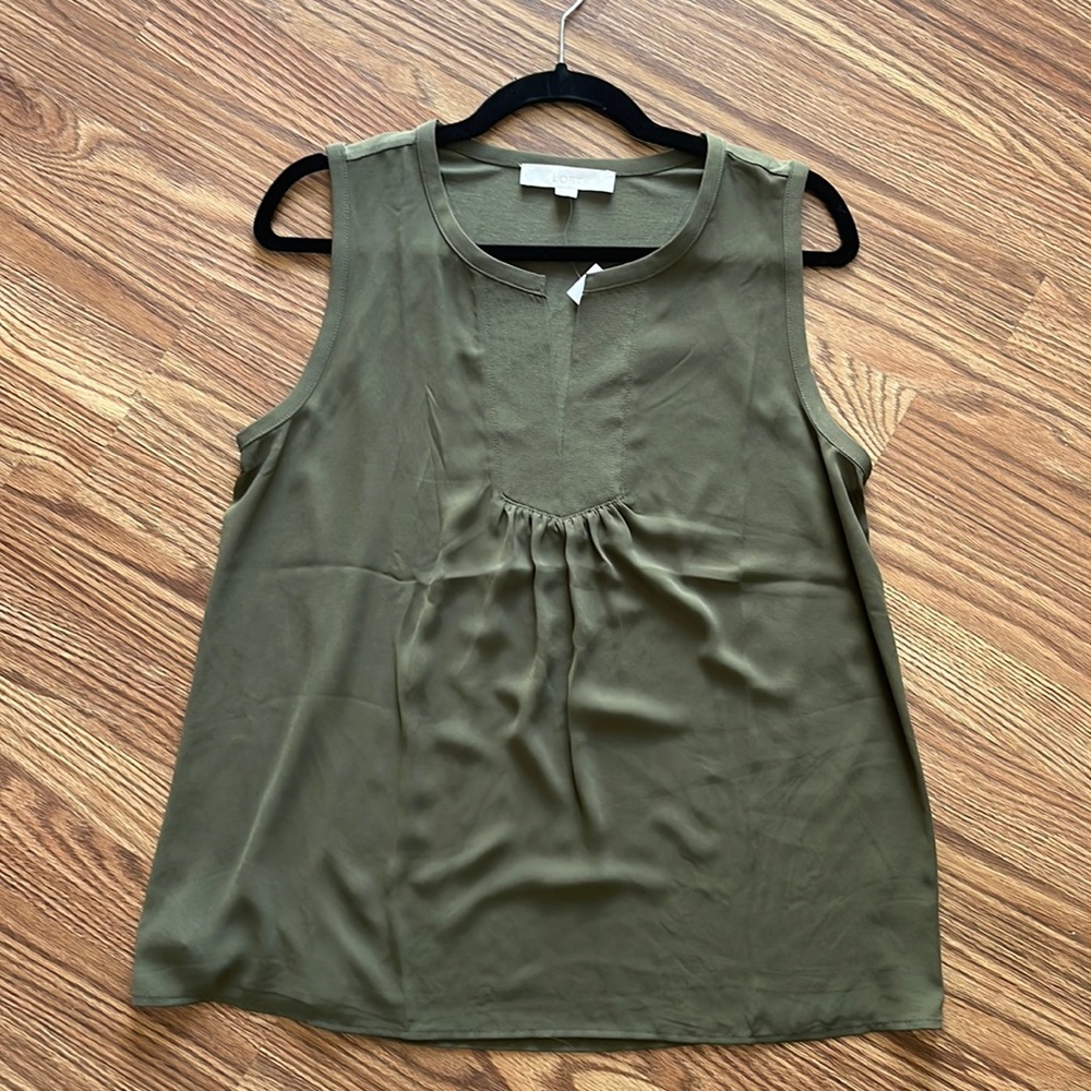 NWT LOFT olive green tank blouse